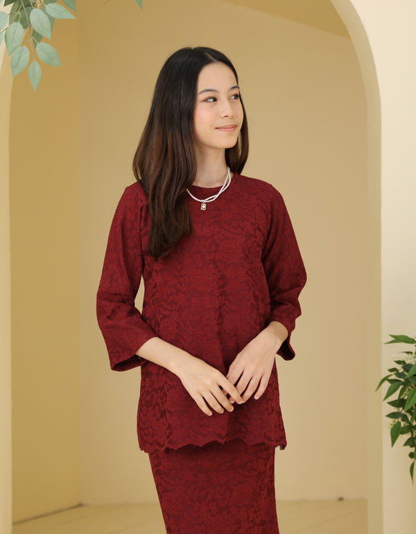 KIDS BAJU KURUNG KEDAH IRDINA (MAROON)